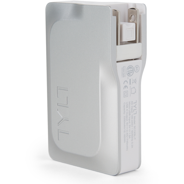 Tylt 1.5X Smart Charger 3350mAh 2.4A Micro Battery with AC - Silver